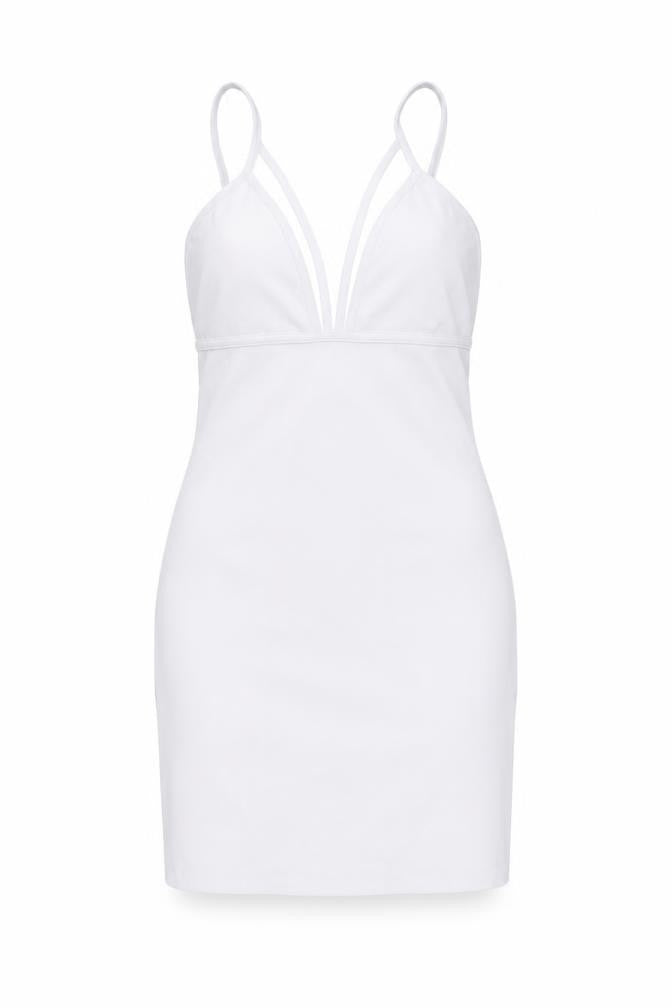 Missguided Womens White Polyester Bodycon Size 12 V-Neck Pullover