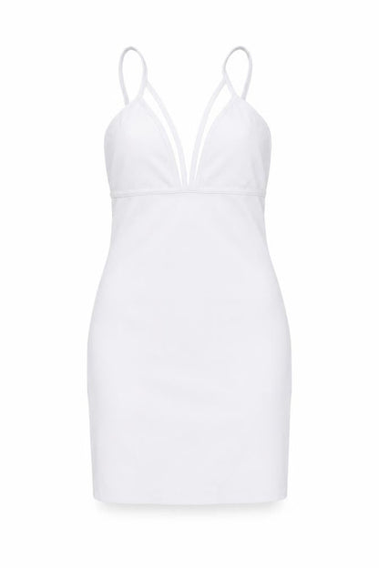 Missguided Womens White Polyester Bodycon Size 12 V-Neck Pullover