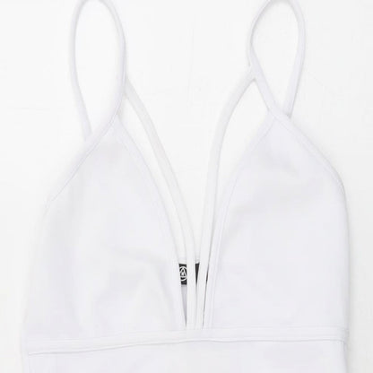 Missguided Womens White Polyester Bodycon Size 12 V-Neck Pullover