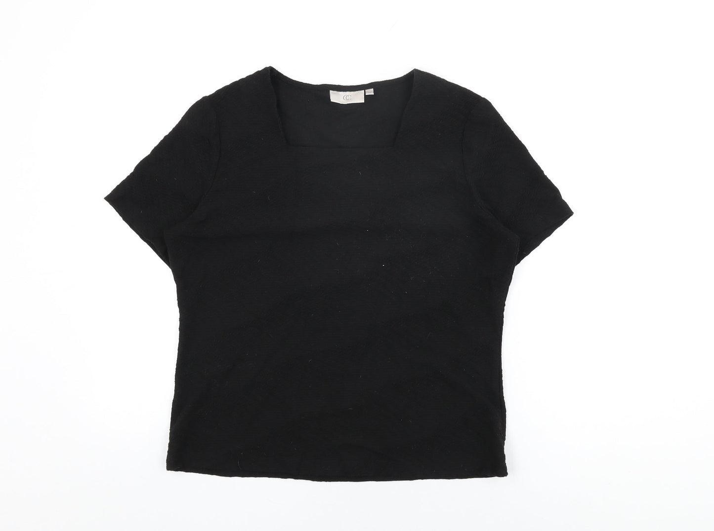 Womens UK Size M CC Black Basic T-Shirt