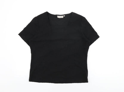 Womens UK Size M CC Black Basic T-Shirt
