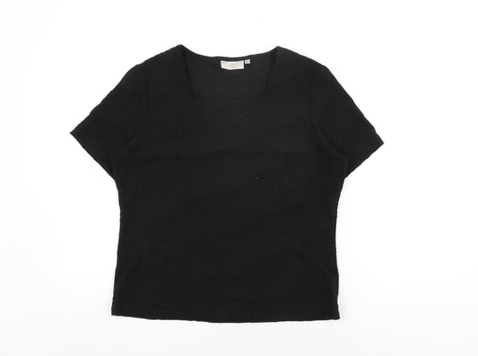 Womens UK Size M CC Black Basic T-Shirt