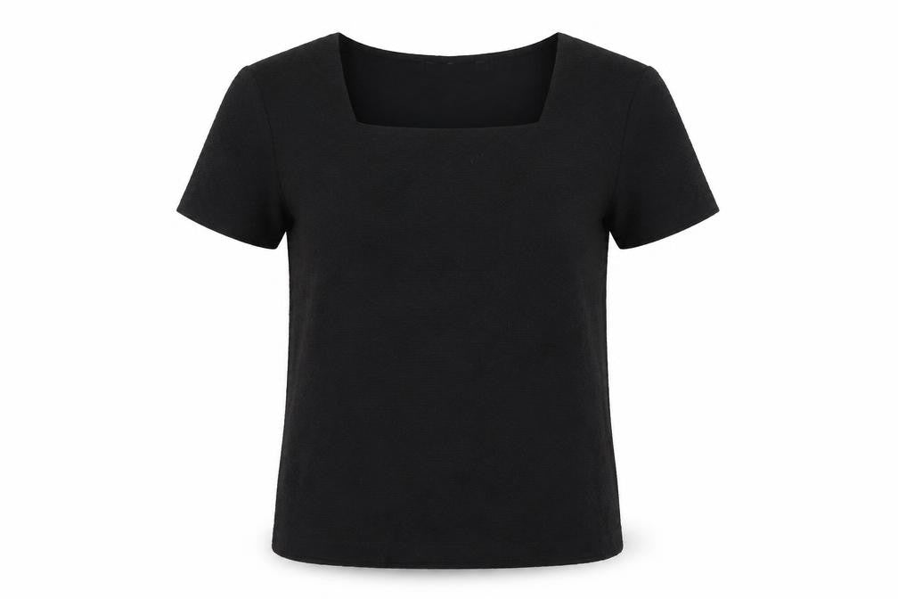 Womens UK Size M CC Black Basic T-Shirt