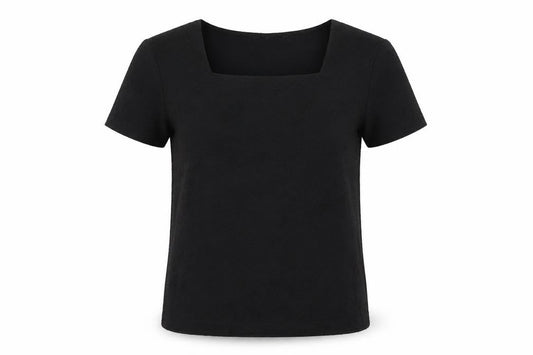 Womens UK Size M CC Black Basic T-Shirt