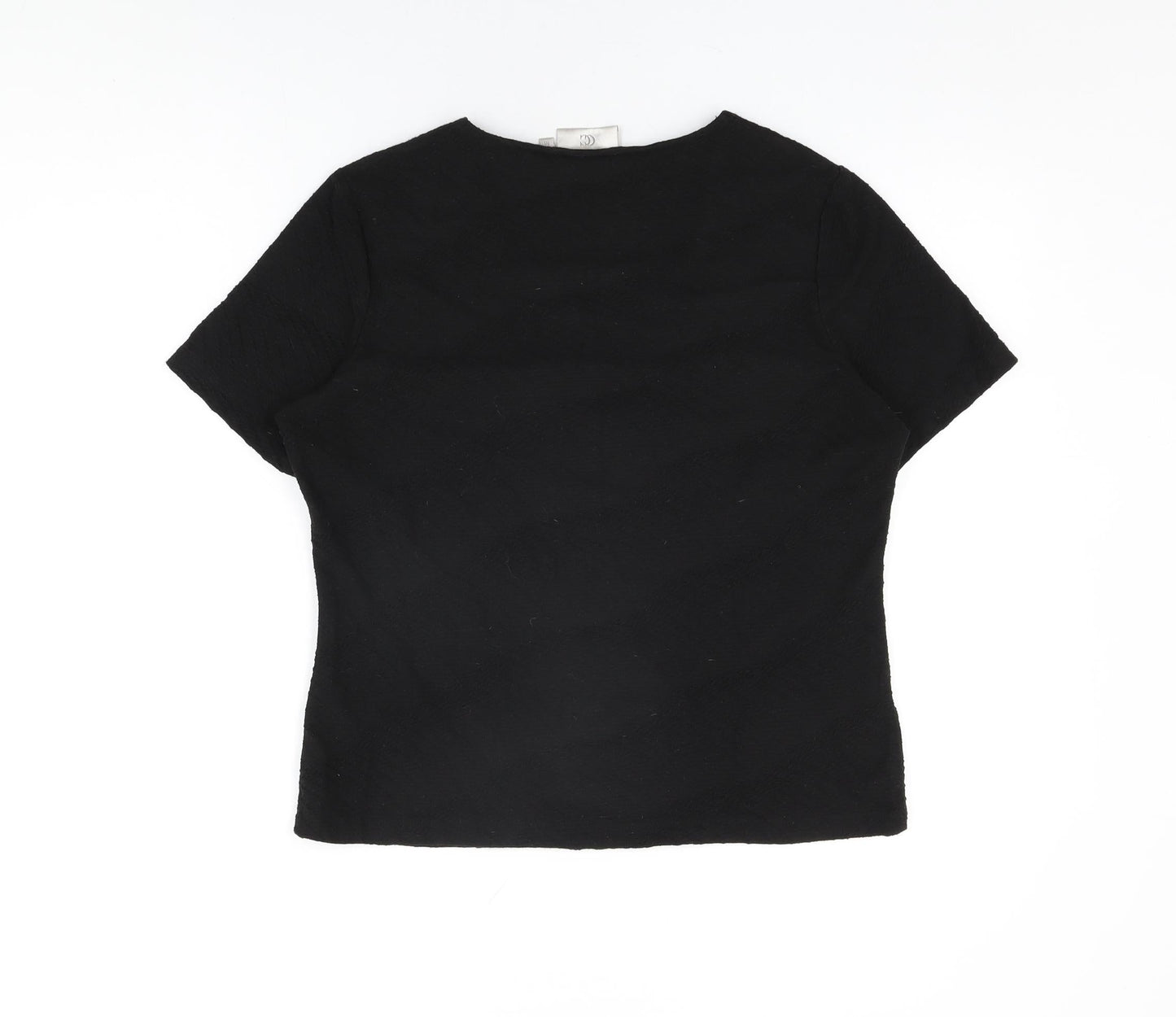 Womens UK Size M CC Black Basic T-Shirt
