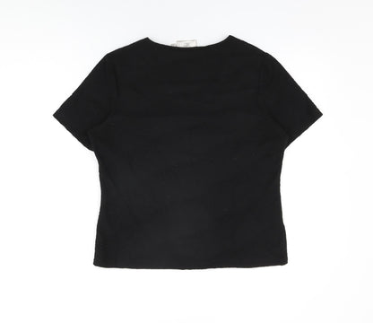 Womens UK Size M CC Black Basic T-Shirt
