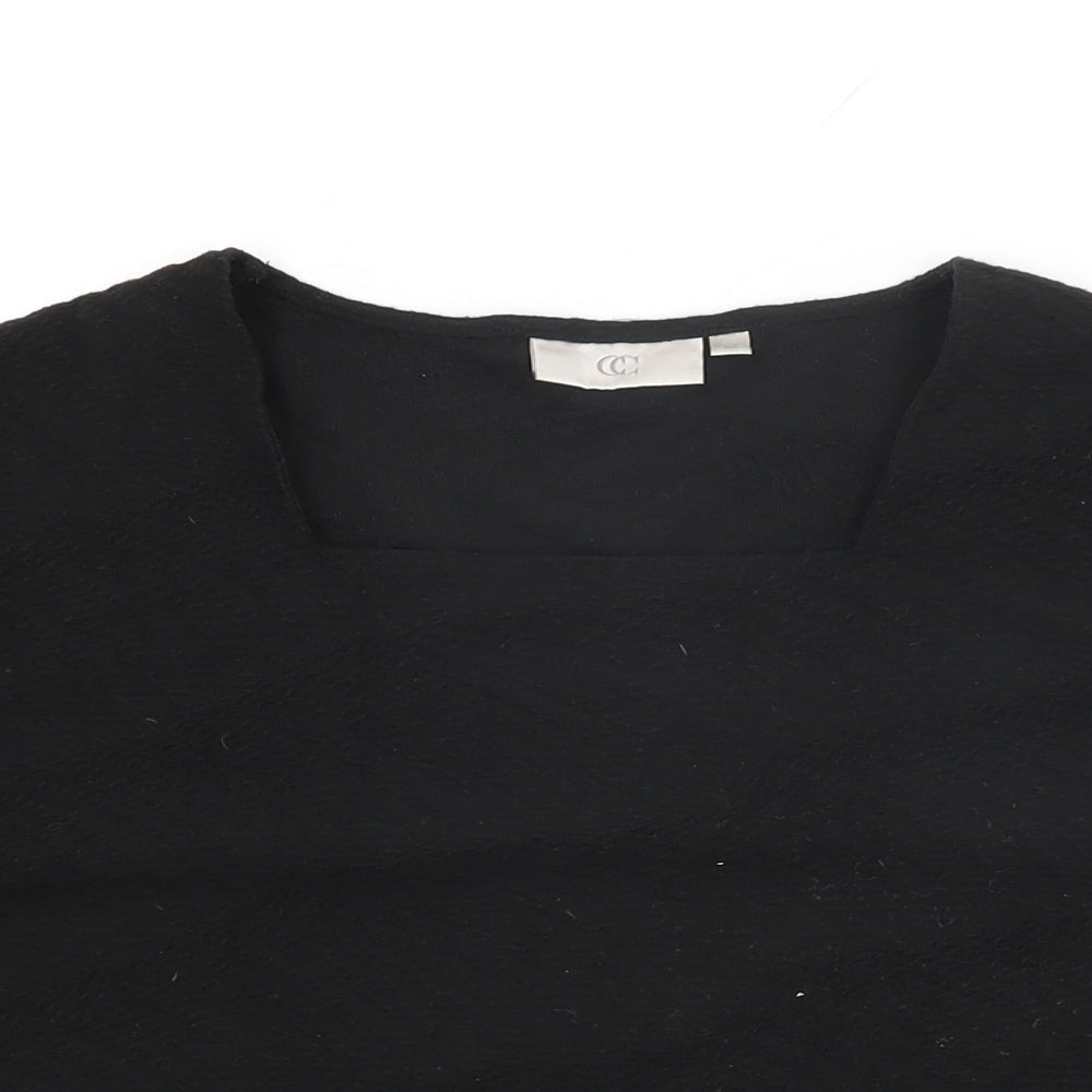 Womens UK Size M CC Black Basic T-Shirt