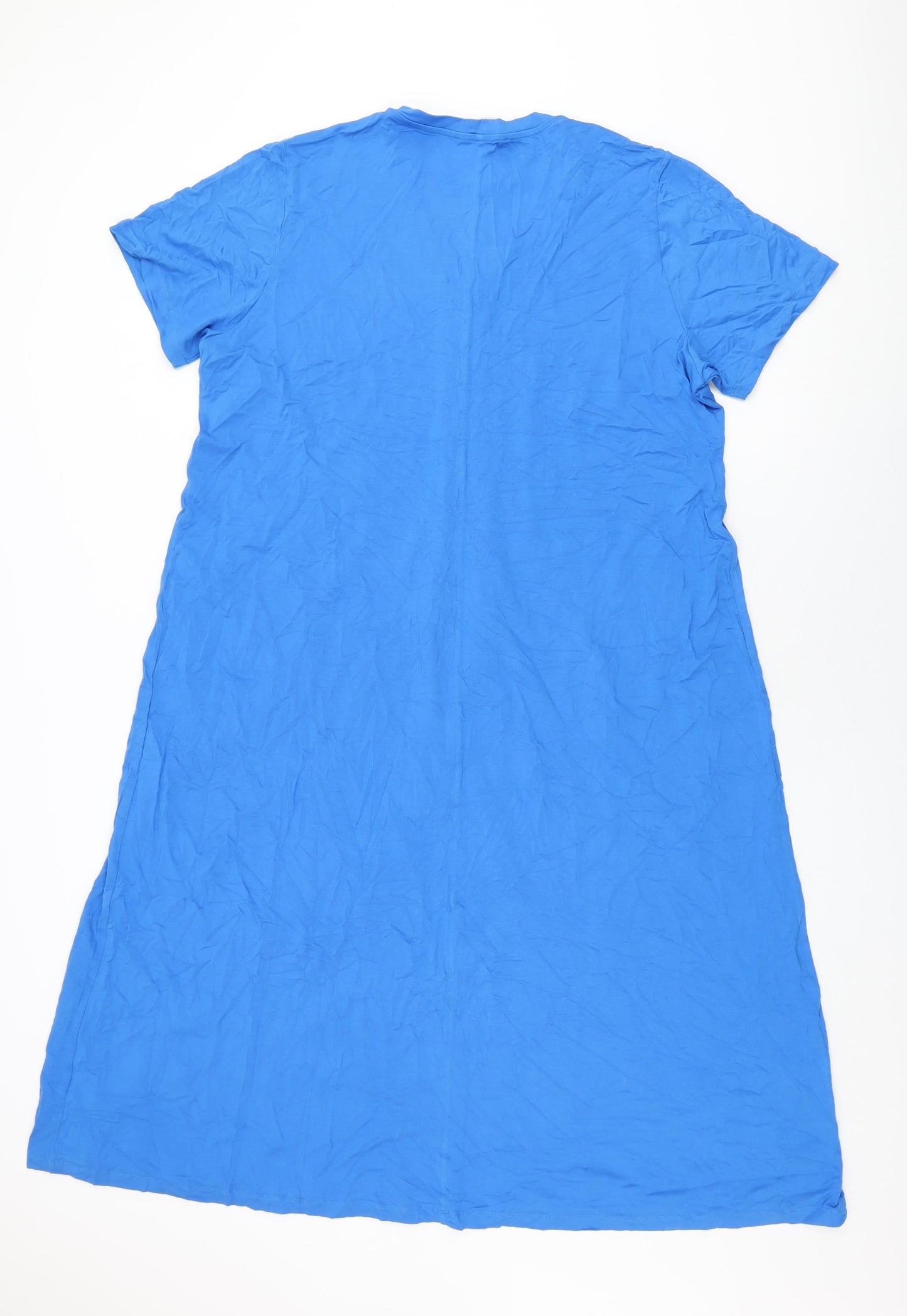 Lily Ella Womens Blue Viscose Shift Size 20 V-Neck Pullover