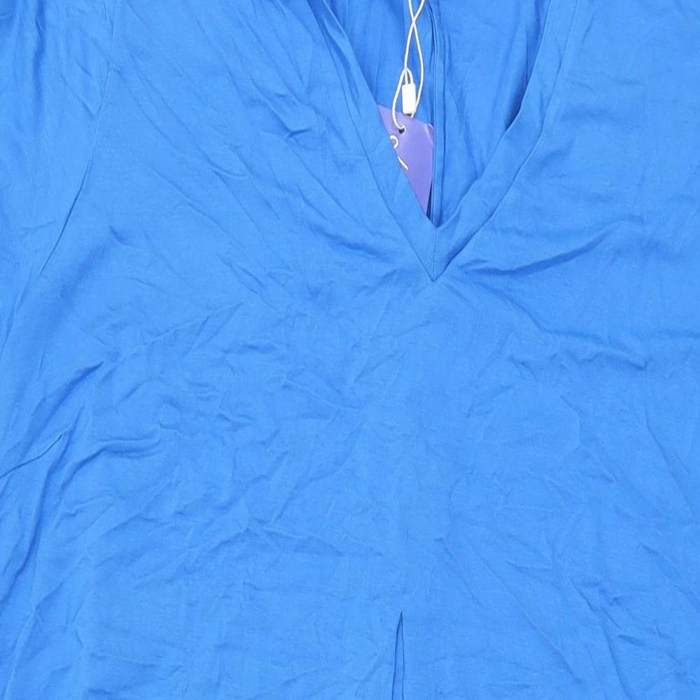 Lily Ella Womens Blue Viscose Shift Size 20 V-Neck Pullover