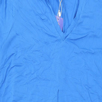 Lily Ella Womens Blue Viscose Shift Size 20 V-Neck Pullover