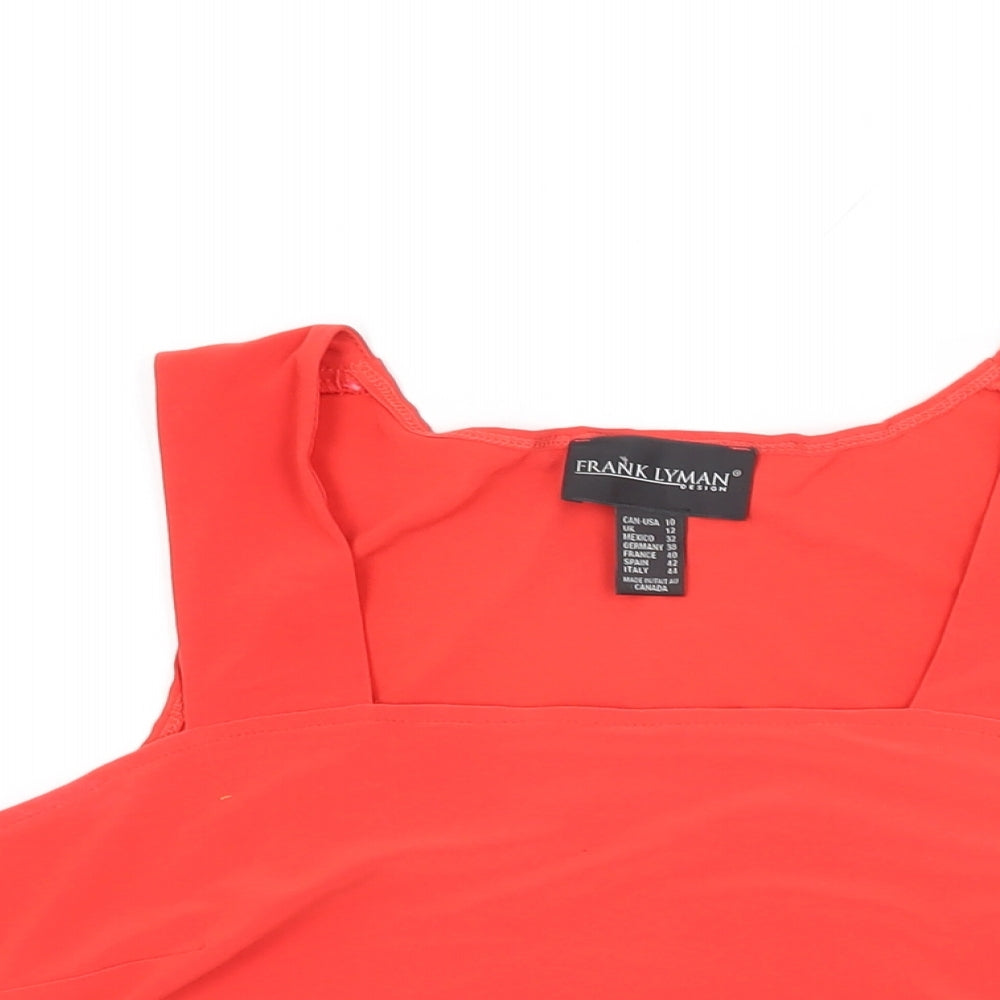 Womens UK Size 12 Frank Lyman Red Basic T-Shirt