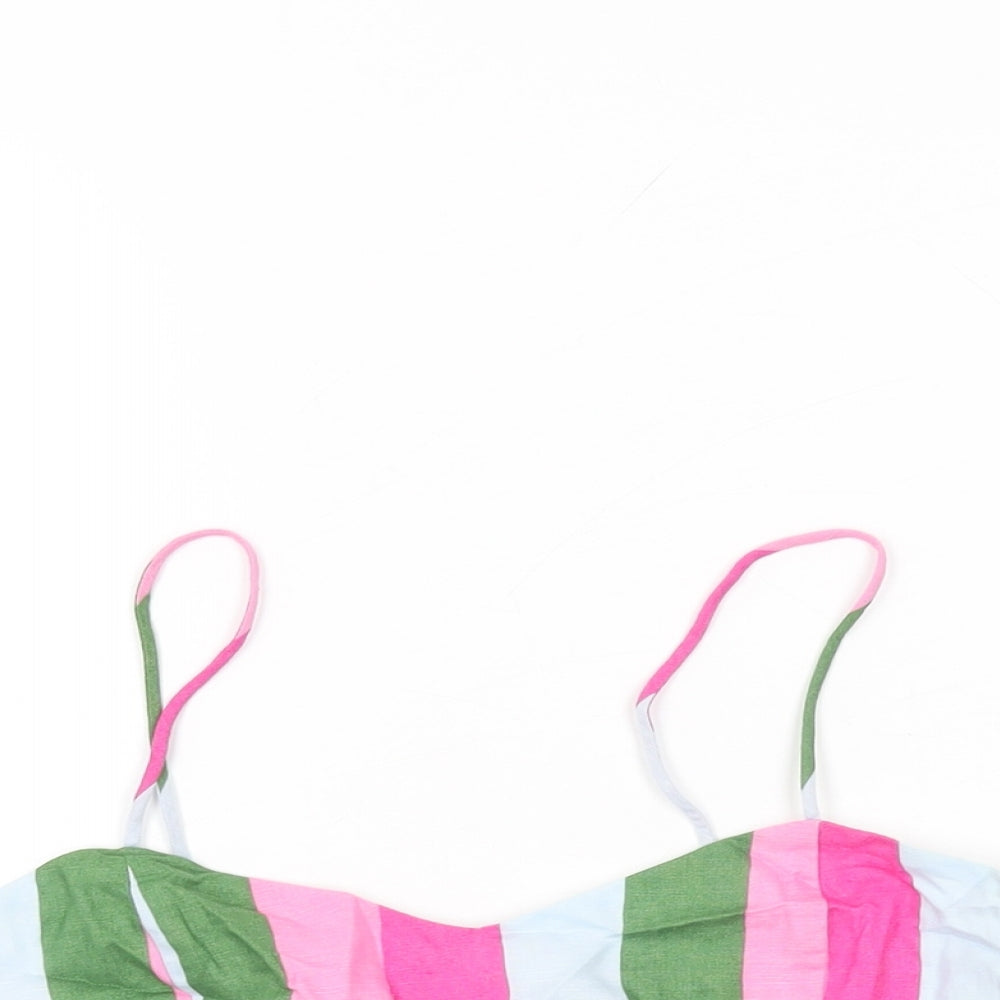 Womens UK Size M Zara Multicoloured Cropped T-Shirt