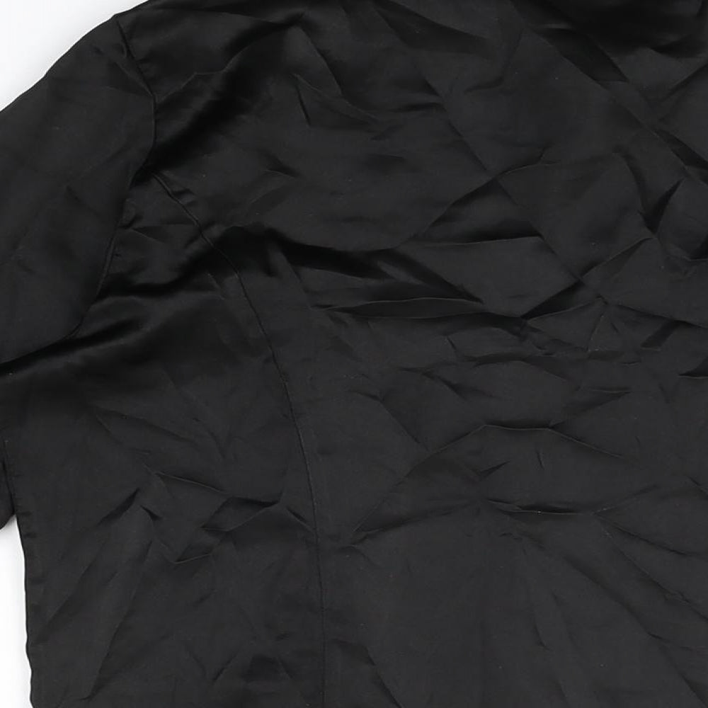 Delie Womens Black Polyester Basic Button-Up Size L Collared
