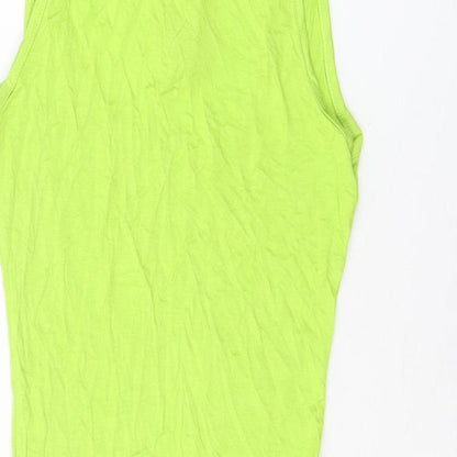 Boohoo Womens Green Viscose Bodycon Size 8 Square Neck Pullover