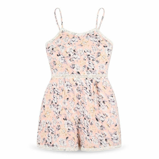 Parisian Signature Womens Pink Floral Polyester Playsuit One-Piece Size 12 Zip