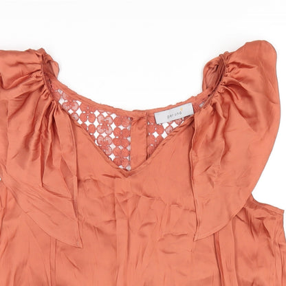 Womens UK Size 10 Per Una Orange Basic T-Shirt