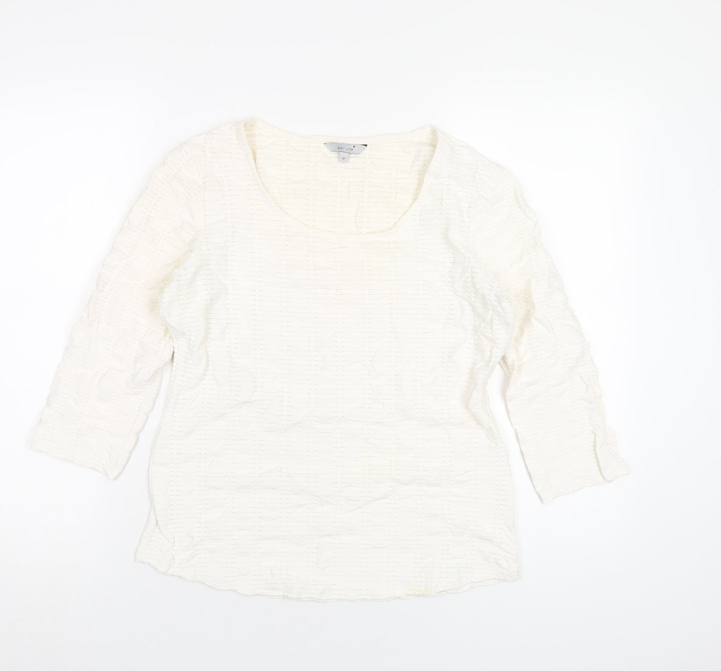 Womens UK Size 12 Per Una Ivory Basic T-Shirt