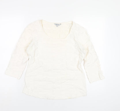 Womens UK Size 12 Per Una Ivory Basic T-Shirt