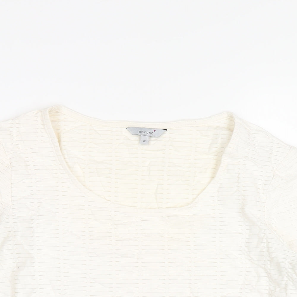 Womens UK Size 12 Per Una Ivory Basic T-Shirt