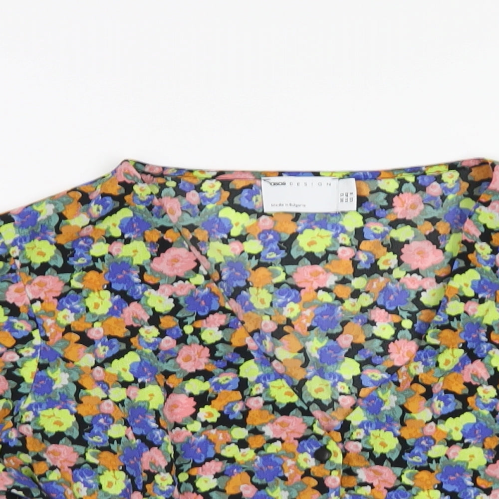 Womens UK Size 12 ASOS Multicoloured Basic Blouse
