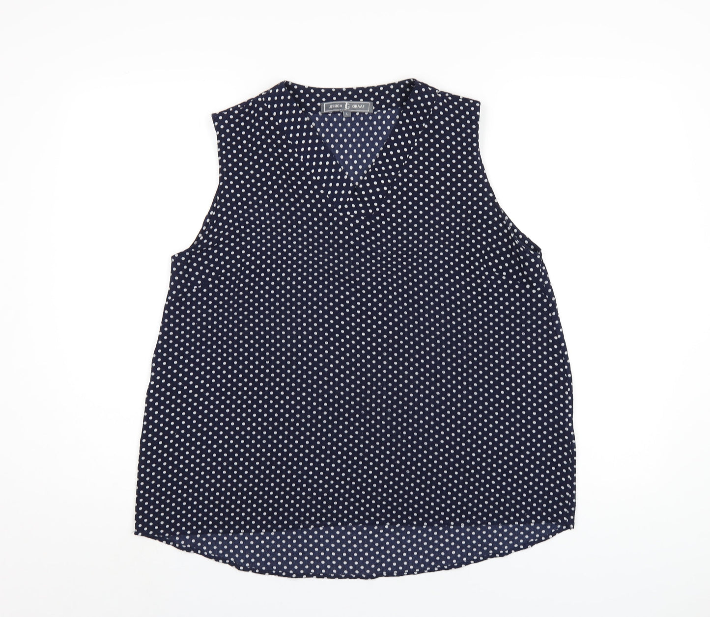 Womens UK Size L Jessica Graaf Blue Basic Tank