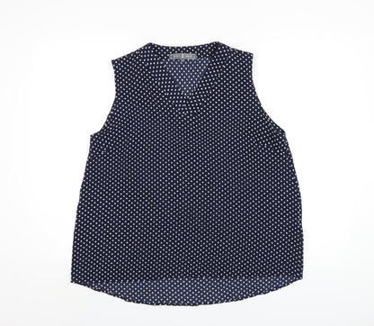 Womens UK Size L Jessica Graaf Blue Basic Tank