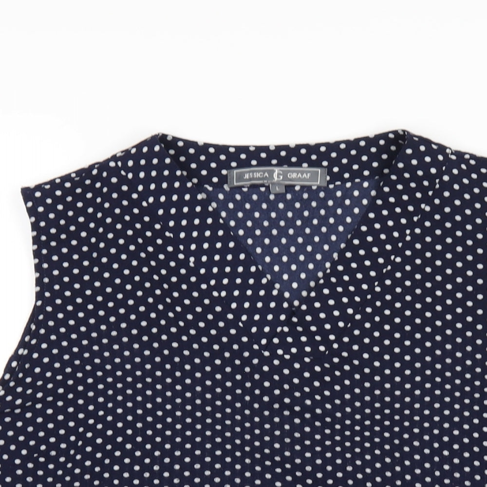 Womens UK Size L Jessica Graaf Blue Basic Tank