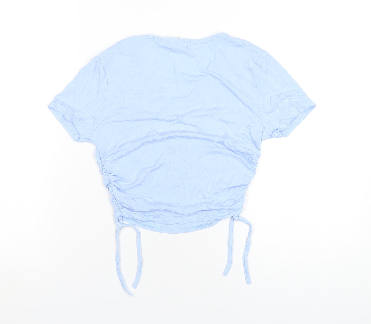 Womens UK Size 8 PRETTYLITTLETHING Blue Cropped T-Shirt
