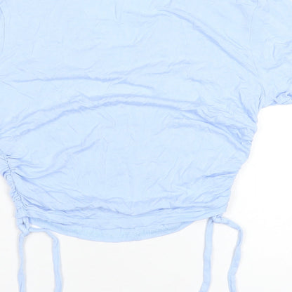 Womens UK Size 8 PRETTYLITTLETHING Blue Cropped T-Shirt