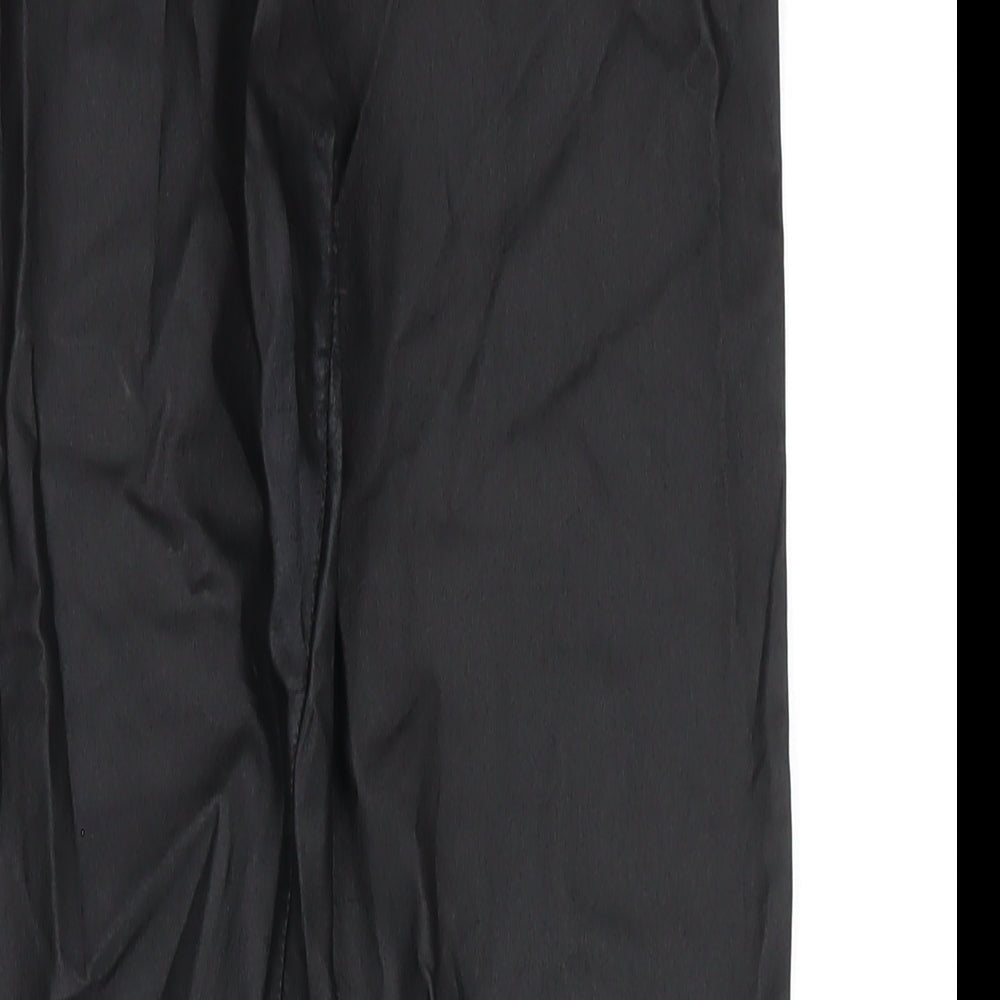River Island Womens Black Viscose Trousers Size 12 L31 in Regular - Leather Look