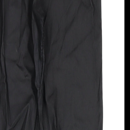River Island Womens Black Viscose Trousers Size 12 L31 in Regular - Leather Look