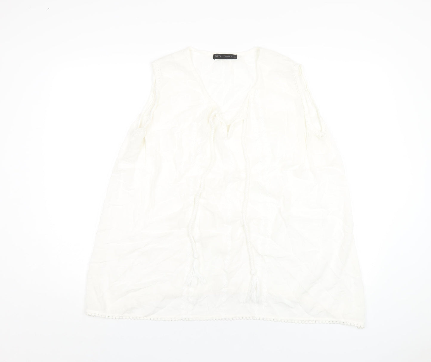 Womens UK Size 16 Just Elegance White Basic Tank