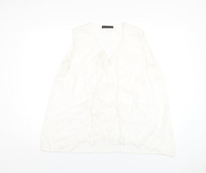 Womens UK Size 16 Just Elegance White Basic Tank