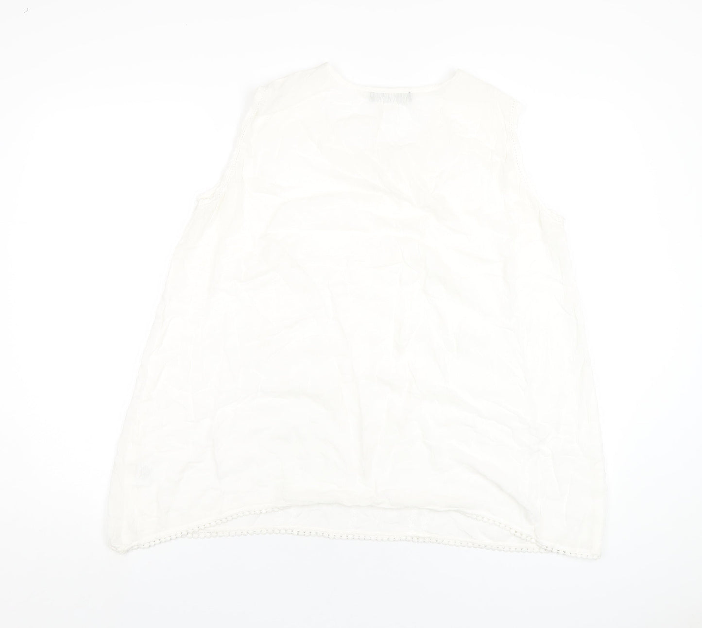 Womens UK Size 16 Just Elegance White Basic Tank