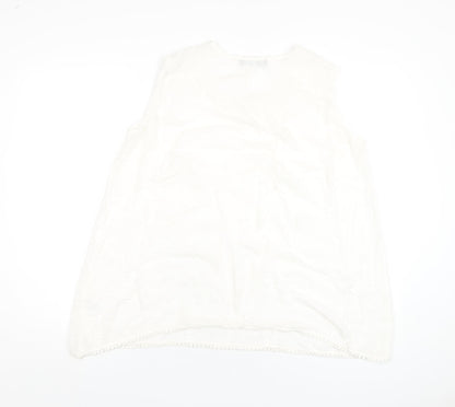 Womens UK Size 16 Just Elegance White Basic Tank