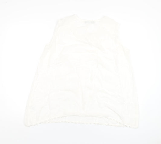 Womens UK Size 16 Just Elegance White Basic Tank