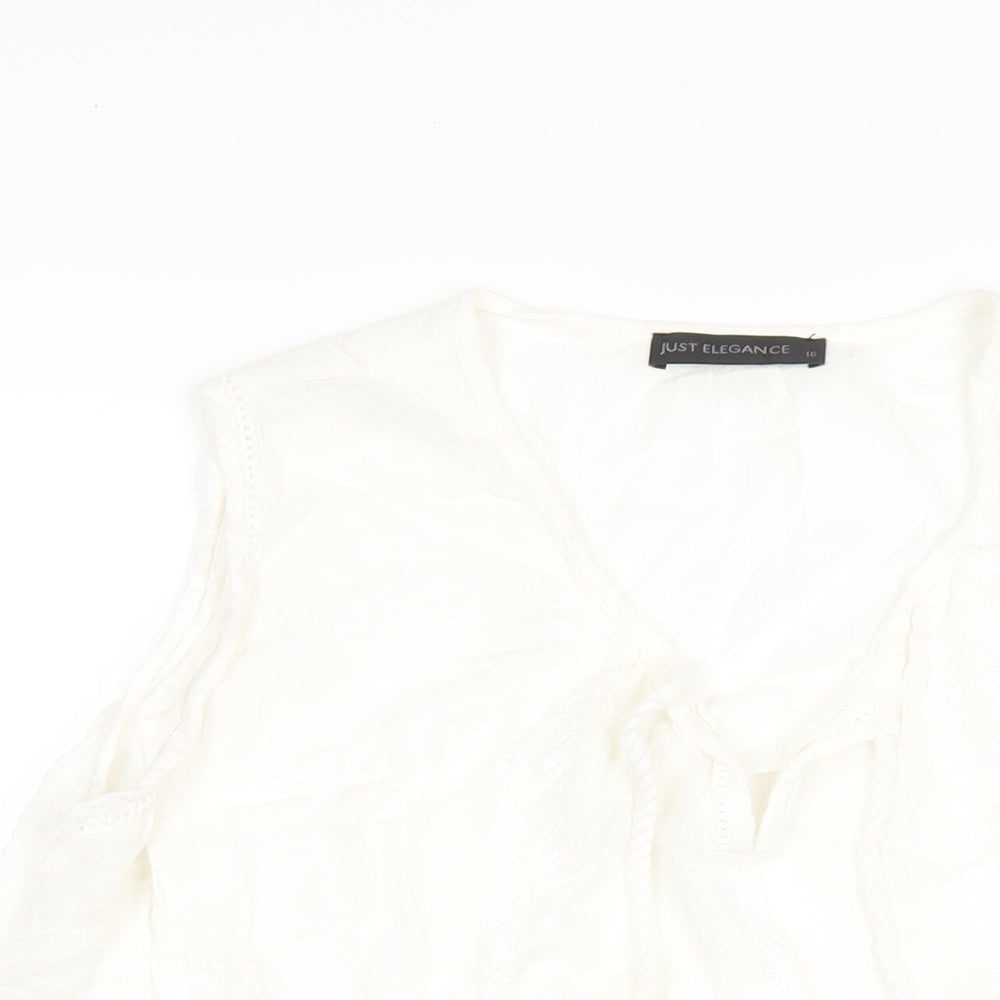 Womens UK Size 16 Just Elegance White Basic Tank