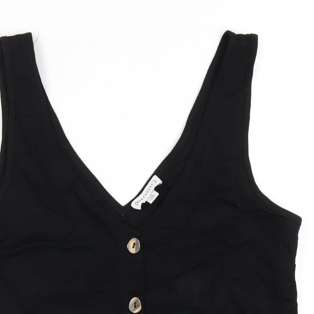 Womens UK Size 12 Warehouse Black Basic Tank