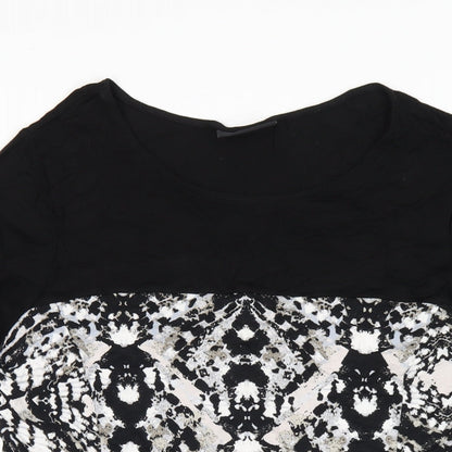 Womens UK Size M Wallis Black Basic T-Shirt