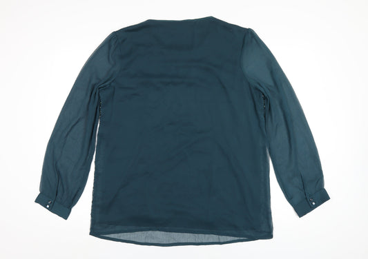 Womens UK Size 16 Cotton Traders Green Basic Polo