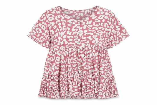 Izabel London Womens Pink Geometric Viscose A-Line Size 18 V-Neck Pullover