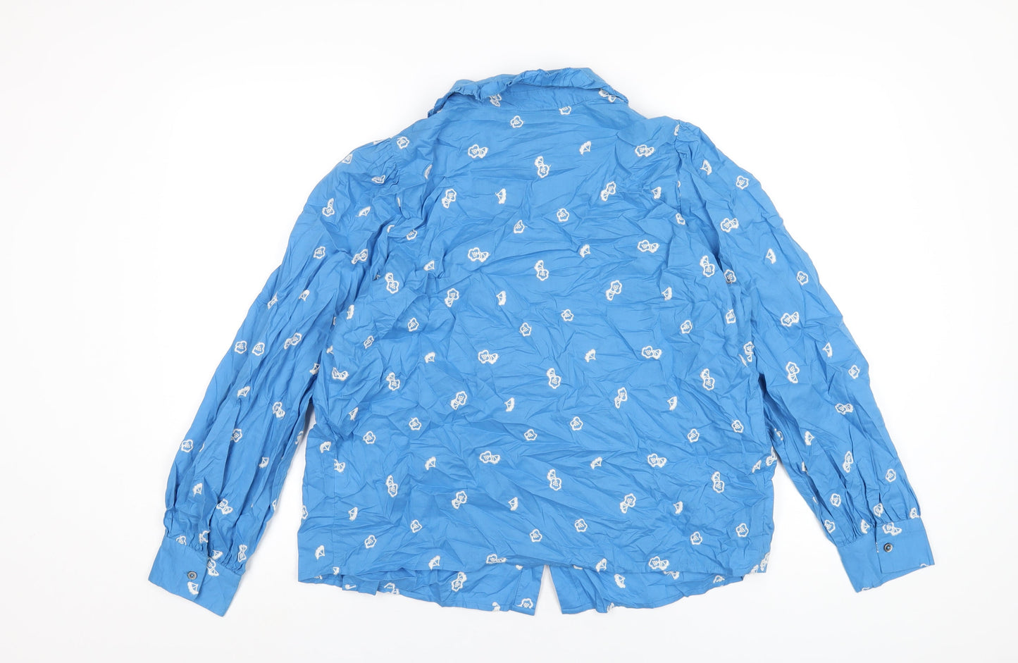 Womens UK Size 14 Marks and Spencer Blue Basic Button-Up