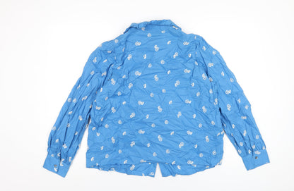 Womens UK Size 14 Marks and Spencer Blue Basic Button-Up