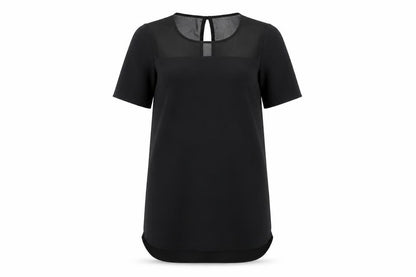 VILA Womens Blue Polyester T-Shirt Dress Size L Round Neck Button