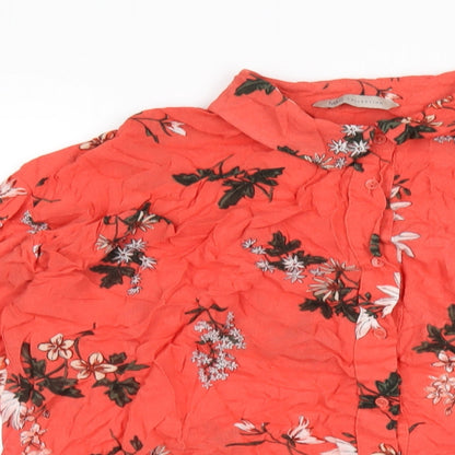 Womens UK Size 10 Marks and Spencer Red Basic Button-Up