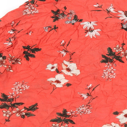 Womens UK Size 10 Marks and Spencer Red Basic Button-Up