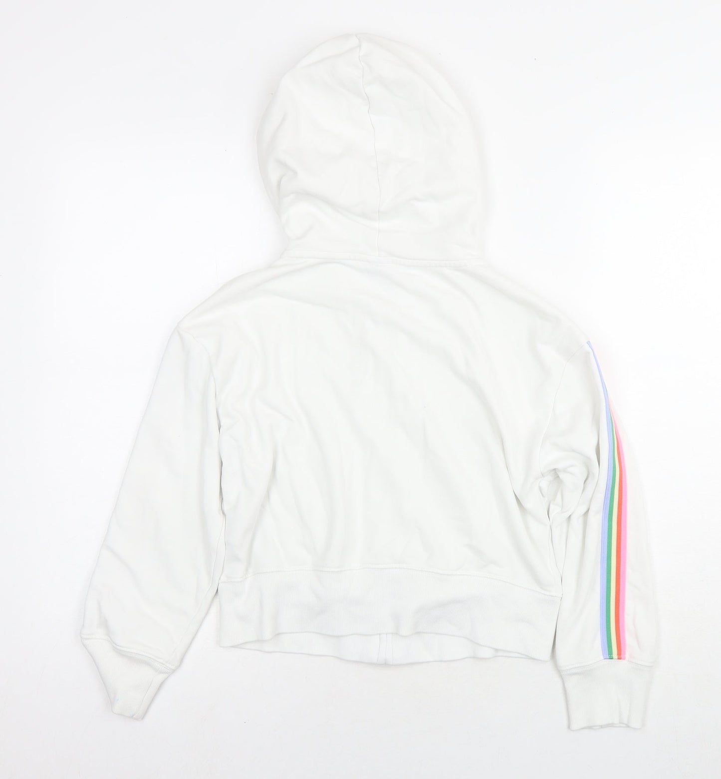 Gap Girls White Cotton Full Zip Hoodie Size 10 Years Zip