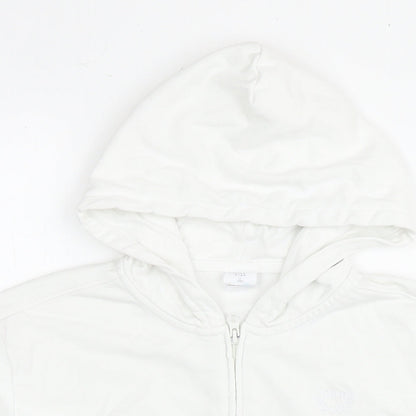 Gap Girls White Cotton Full Zip Hoodie Size 10 Years Zip