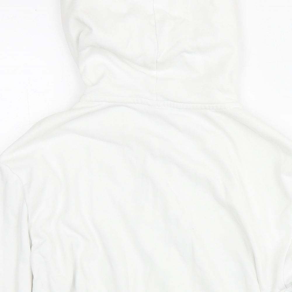 Gap Girls White Cotton Full Zip Hoodie Size 10 Years Zip