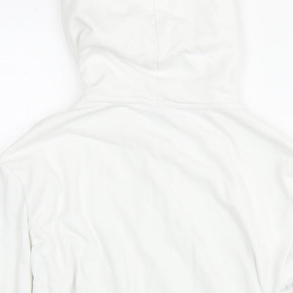 Gap Girls White Cotton Full Zip Hoodie Size 10 Years Zip